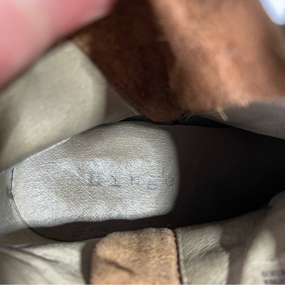 Hinge Brown Tan Boho Casual Leather Heeled Ankle Boot Booties Size 8 - Picture 3 of 9